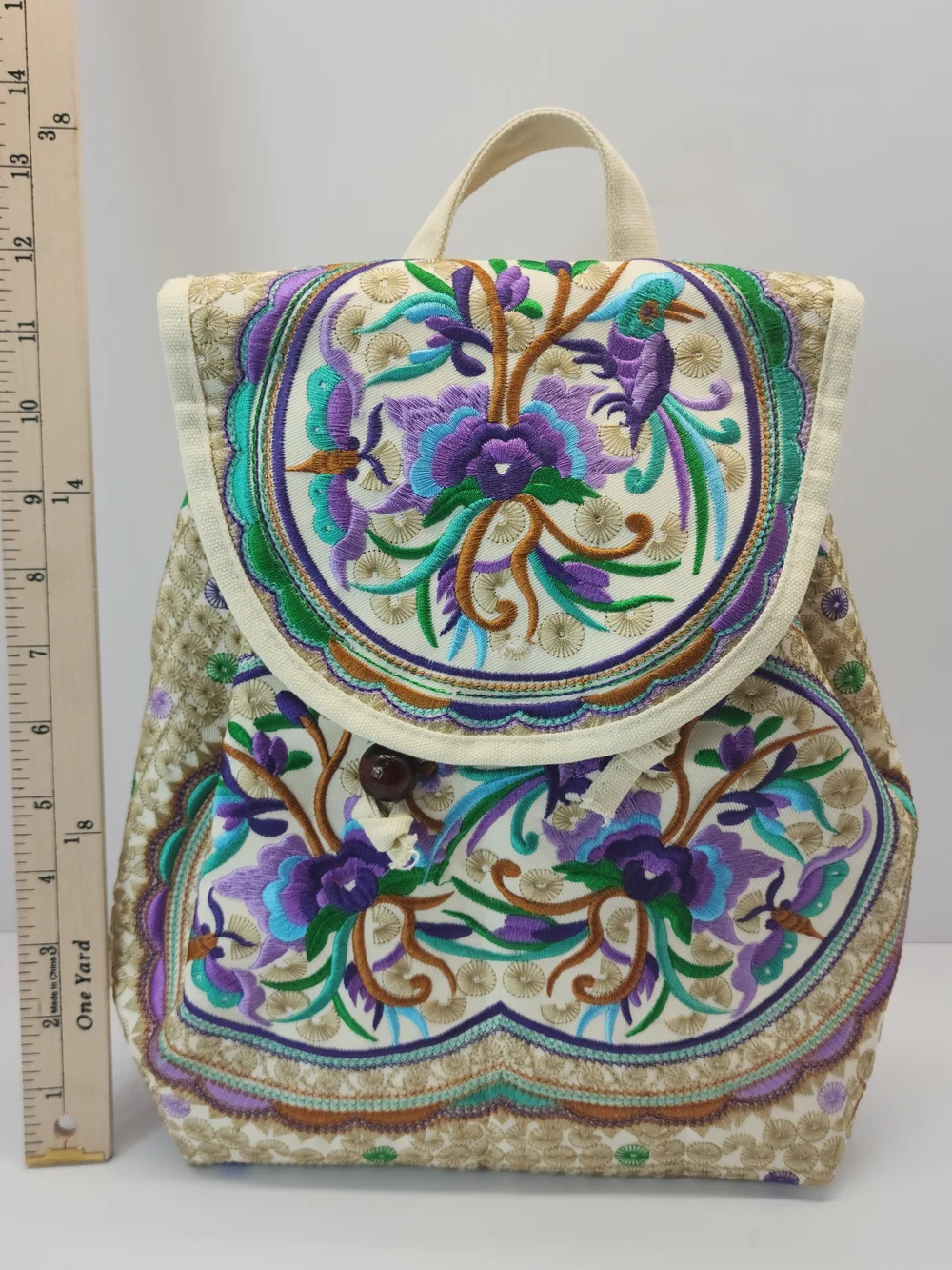 Mini Backpack Purse Y2k Vibes boho cottagecore embroidered floral tapestry